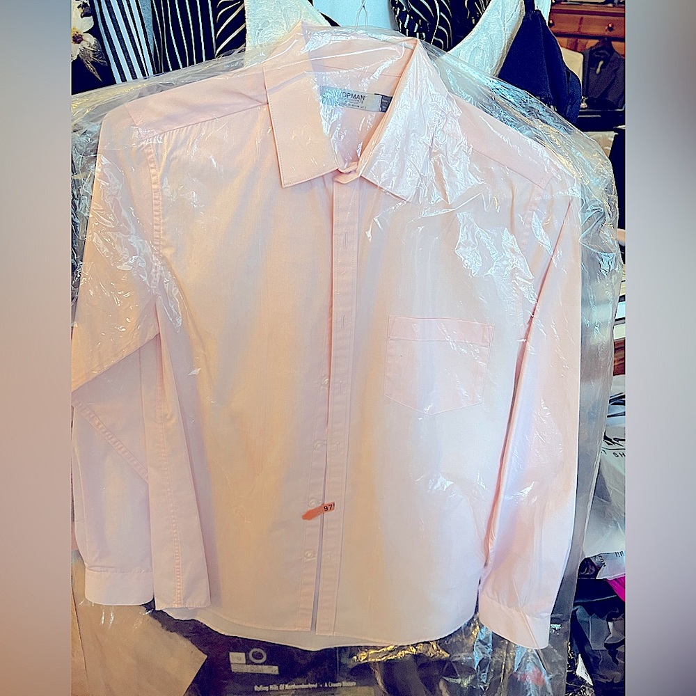 Mens small light pink collared long sleeve 👔